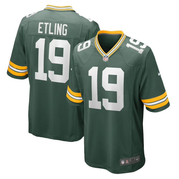 mens nike danny etling green green bay packers game player jersey